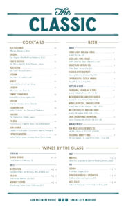 The Classic Menu page 1